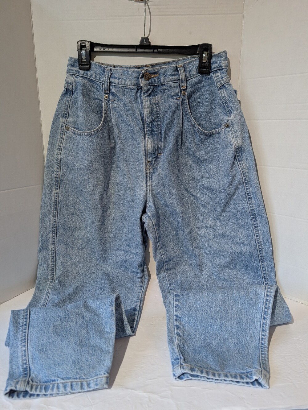 VTG Britannia Jeans 14 Avg Hi rise Light Wash Baggy Tapered Mom Jeans- See Measu